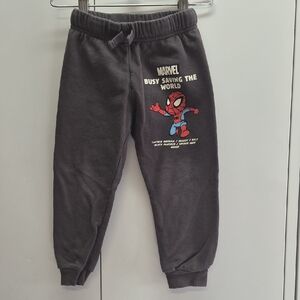 Marvel Kids' Dark Gray Spider-Man Joggers with Red & Blue Graphic